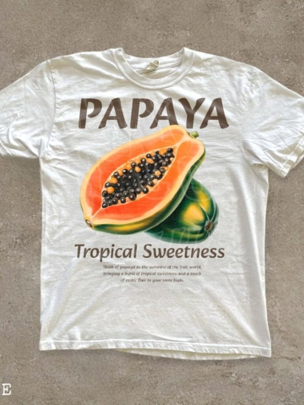 Retro Papaya T-shirt for Women Men, Tropical Fruit Shirt
